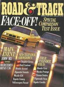 ROAD & TRACK 1995 FEB - BMW M3 v M-B C36, ALFA GIULIA